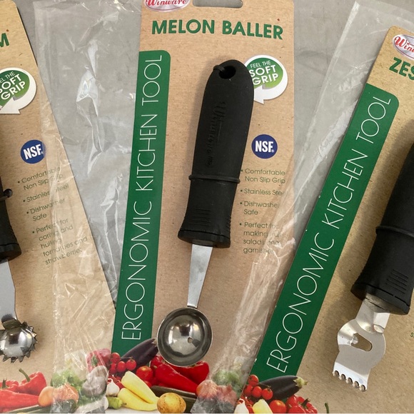 Kitchen Tools - Melon Baller -Tomato Corer -Lemon Zester Peeler NSF Soft Grip - Picture 4 of 7